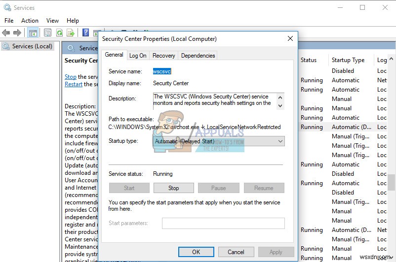 แก้ไข:ไม่สามารถเริ่มบริการ Windows Security Center ได้ 