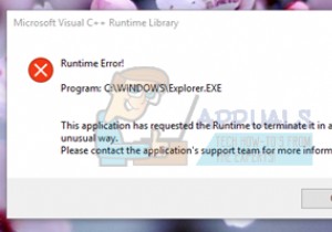 แก้ไข:ข้อผิดพลาดไลบรารีรันไทม์ Microsoft Visual C ++ ใน Windows 10 