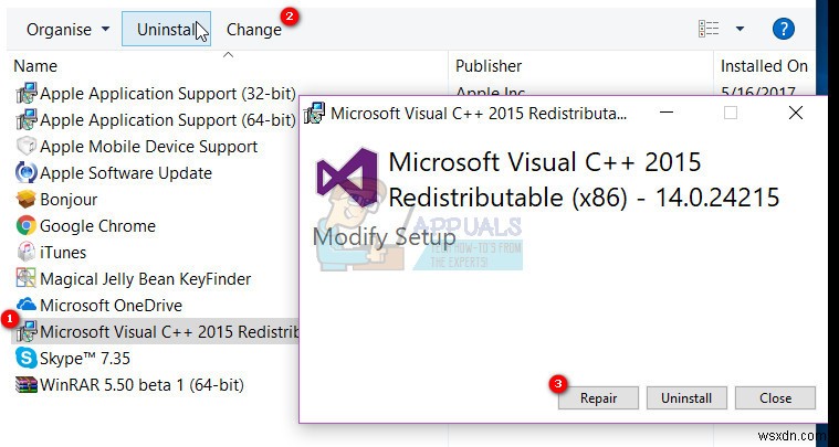แก้ไข:ข้อผิดพลาดไลบรารีรันไทม์ Microsoft Visual C ++ ใน Windows 10 