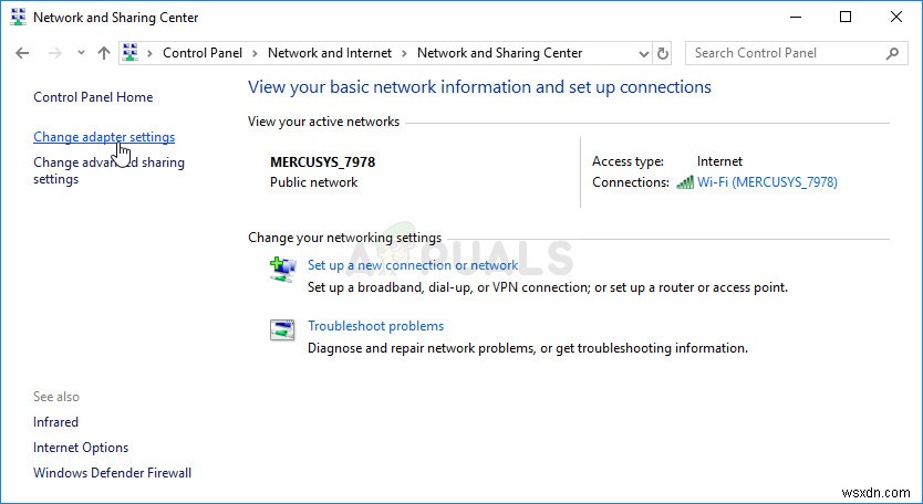 วิธีแก้ไขข้อผิดพลาด  ไม่มีการเข้าถึงอินเทอร์เน็ต  ของ IPv4/IPv6 