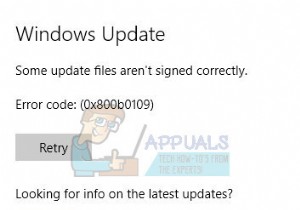 แก้ไข:ไฟล์อัปเดตบางไฟล์ไม่ได้ลงชื่ออย่างถูกต้องใน Windows 10 