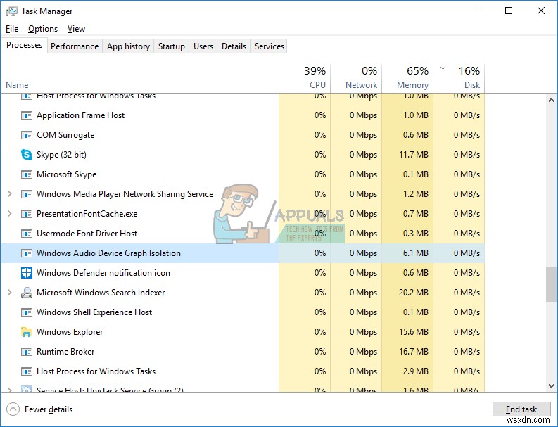 แก้ไข:การใช้งาน CPU สูงโดย audiodg.exe 