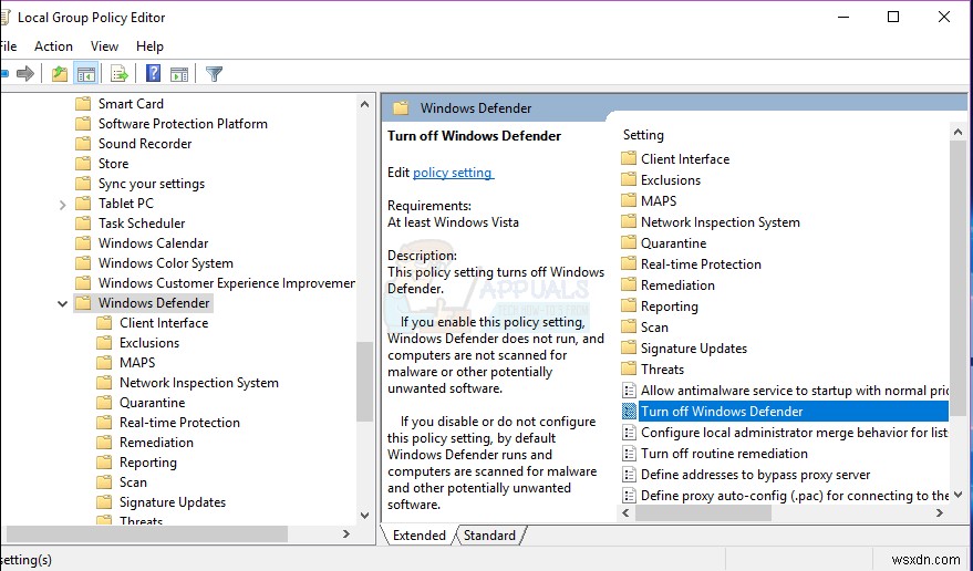 วิธีแก้ไขข้อผิดพลาดของ Windows Defender  แอปนี้ถูกปิดโดยนโยบายกลุ่ม 