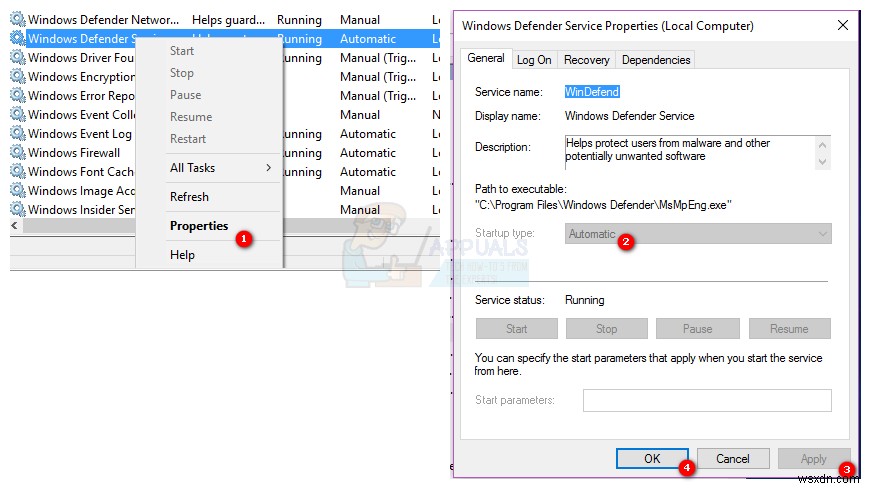 การแก้ไข:ข้อผิดพลาดของ Windows Defender ไม่สามารถเริ่มบริการได้ รหัสข้อผิดพลาด:0x80070422 