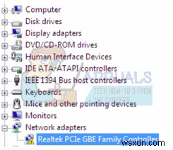 วิธีแก้ไข  อะแดปเตอร์ Realtek PCIe GBE Family Controller กำลังประสบปัญหาเกี่ยวกับไดรเวอร์ - หรือปัญหาเกี่ยวกับฮาร์ดแวร์  