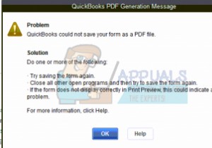 การแก้ไข:QuickBooks ไม่สามารถบันทึกแบบฟอร์มของคุณเป็นไฟล์ PDF 