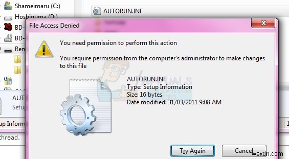 แก้ไข:การเข้าถึงถูกปฏิเสธหรือปัญหาการอนุญาตกับ Autorun.inf 