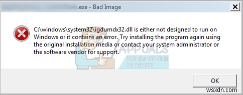 การแก้ไข:“(Application Name).exe – Bad Image” ไม่ได้ออกแบบมาให้ทำงานบน Windows หรือมีข้อผิดพลาด 