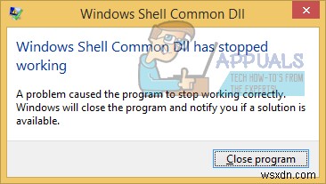 การแก้ไข:Windows Shell Common DLL หยุดทำงาน 