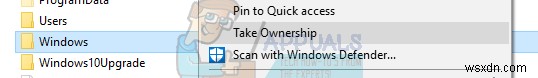 วิธีการ:เพิ่ม Take Ownership ให้กับเมนูบริบทบน Windows 10 