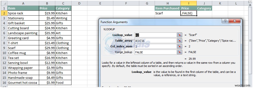 วิธีใช้ VLOOKUP ใน Excel