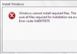 แก้ไข:Windows ไม่สามารถติดตั้งไฟล์ที่จำเป็น Error 0x80070570 