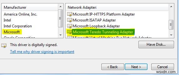 คำแนะนำทีละขั้นตอนในการติดตั้ง Microsoft Teredo Tunneling Adapter 