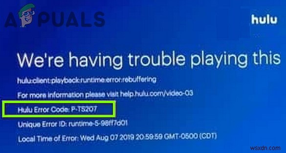 วิธีแก้ไข Hulu Error Code P-TS207 