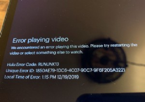 วิธีแก้ไขรหัสข้อผิดพลาด Hulu  RUNUNK13 