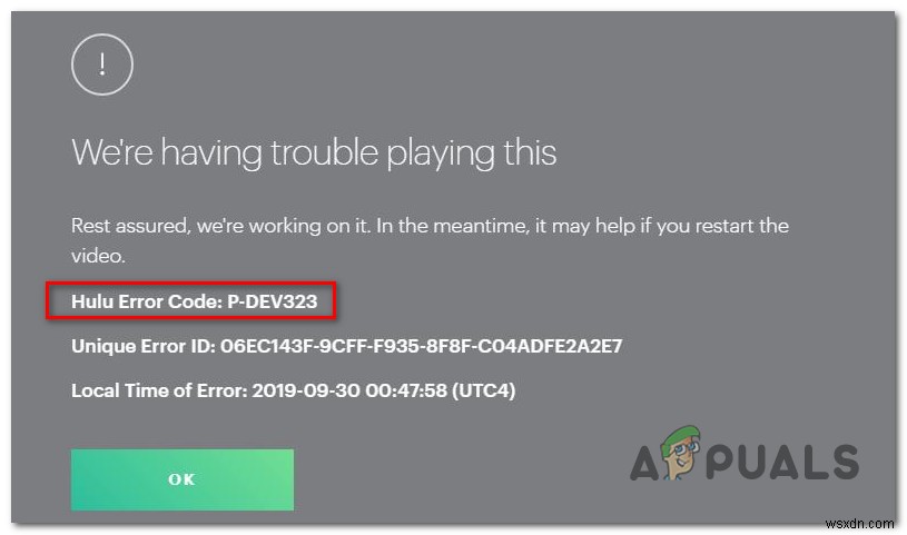 วิธีแก้ไข Hulu Error Code P-DEV323 