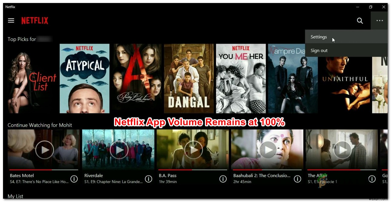 วิธีแก้ไขปริมาณแอป Netflix ที่เหลืออยู่ที่ 100%