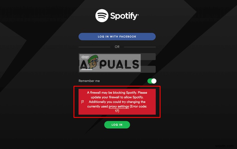 แก้ไข:Spotify รหัสข้อผิดพลาด 17 