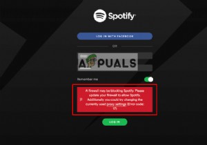 แก้ไข:Spotify รหัสข้อผิดพลาด 17 