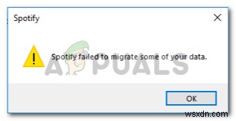 แก้ไข:Spotify ไม่สามารถโยกย้ายข้อมูลบางส่วนของคุณ 