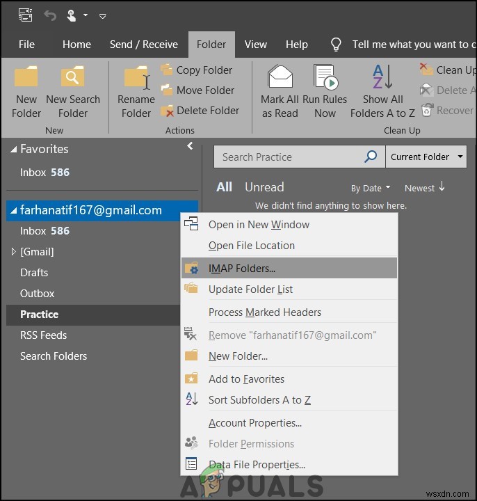 แก้ไข:ไม่สามารถลบโฟลเดอร์อีเมลใน Outlook