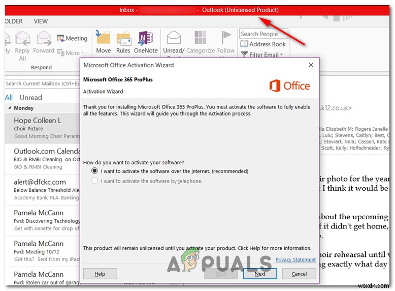 วิธีการแก้ไขข้อผิดพลาด  ผลิตภัณฑ์ที่ไม่มีใบอนุญาต  ของ Outlook? 