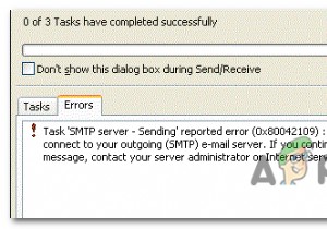 แก้ไขข้อผิดพลาด Outlook 0x80042109 