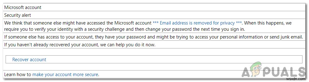 อีเมลจาก  security-noreply-account@accountprotection.microsoft.com  ปลอดภัยหรือไม่
