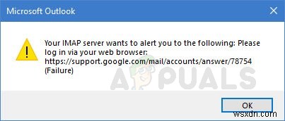 วิธีแก้ไขข้อผิดพลาด IMAP ของ Gmail 78754 บน Outlook 