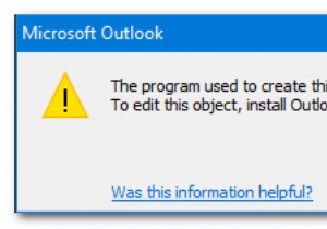 แก้ไข:ข้อผิดพลาดของ Outlook  โปรแกรมที่ใช้สร้างวัตถุนี้คือ Outlook  