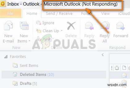 แก้ไข:Outlook ไม่ตอบสนอง 