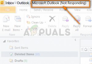 แก้ไข:Outlook ไม่ตอบสนอง 
