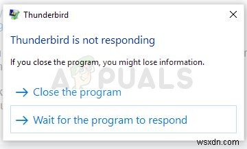 แก้ไข:ธันเดอร์เบิร์ดไม่ตอบสนองบน Windows 