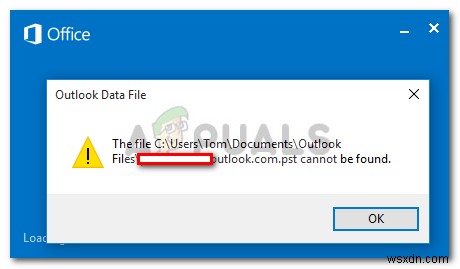 แก้ไข:ไม่พบ Outlook.pst 