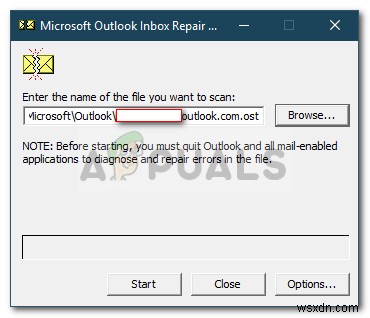 แก้ไข:ไม่พบ Outlook.pst 