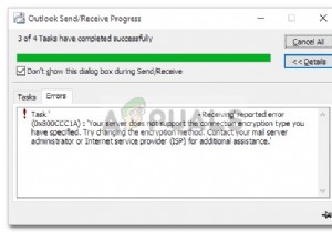 แก้ไข:ข้อผิดพลาดของ Microsoft Outlook 0x800ccc1a 