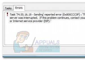 แก้ไข:รหัสข้อผิดพลาด Windows Live Mail 0x800ccc0f 