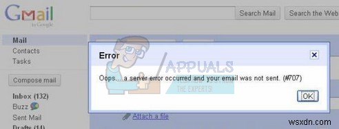 แก้ไข:อ๊ะ… เกิดข้อผิดพลาดของเซิร์ฟเวอร์และไม่ได้ส่งอีเมลของคุณ (#707) 
