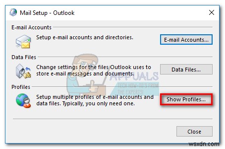 แก้ไข:Outlook ติดอยู่ในการโหลดโปรไฟล์  2010, 2013 และ 2016  