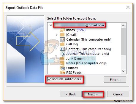 วิธีการสำรองข้อมูล Outlook 2016, 2013, 2010 