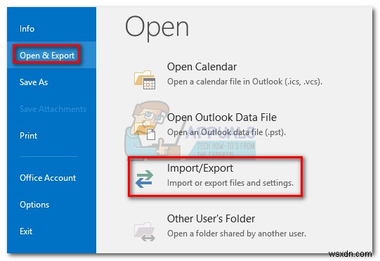 วิธีการสำรองข้อมูล Outlook 2016, 2013, 2010 