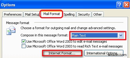 แก้ไข:Outlook กำลังส่งไฟล์แนบ winmail.dat 