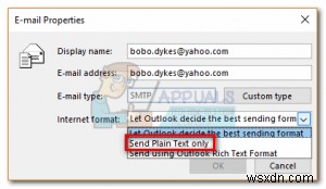 แก้ไข:Outlook กำลังส่งไฟล์แนบ winmail.dat 