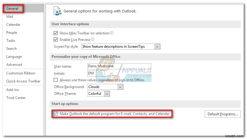 วิธีตั้งค่า Outlook เป็นไคลเอนต์อีเมลเริ่มต้น 