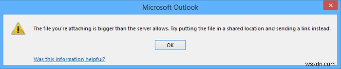 วิธีเพิ่มขีดจำกัดขนาดไฟล์แนบเริ่มต้นของ Outlook 