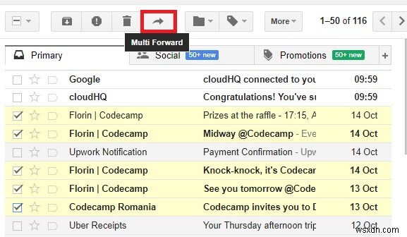 วิธีส่งต่ออีเมลหลายฉบับใน Gmail 