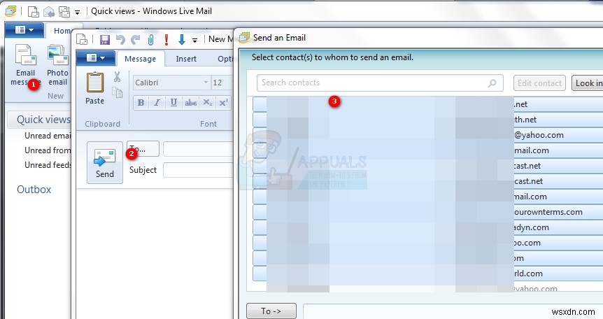 วิธีส่งอีเมลหลายฉบับใน Windows Live Mail 2012 