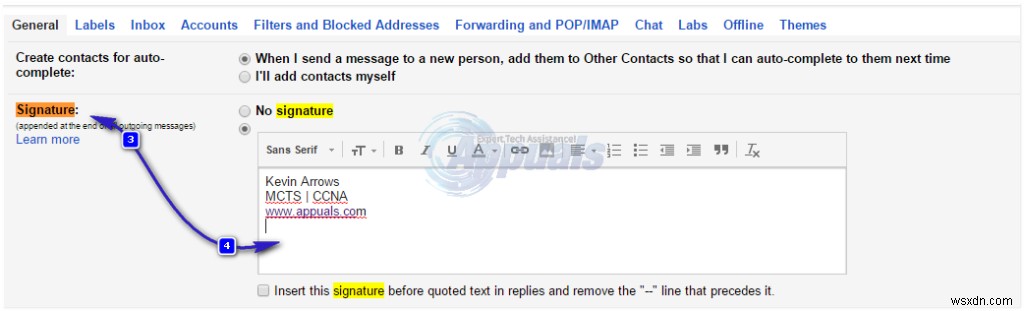 วิธีสร้างลายเซ็น HTML ใน Gmail/Yahoo และ Hotmail 