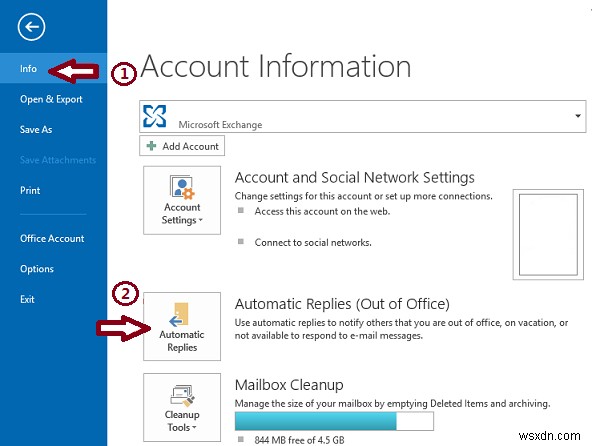 วิธีตั้งค่าการตอบกลับเมื่อไม่อยู่ที่สำนักงานใน Outlook 2013/2016 และ 2010 