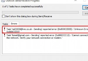 แก้ไข:ข้อผิดพลาดที่ไม่รู้จักของ Outlook 0x800cce05 